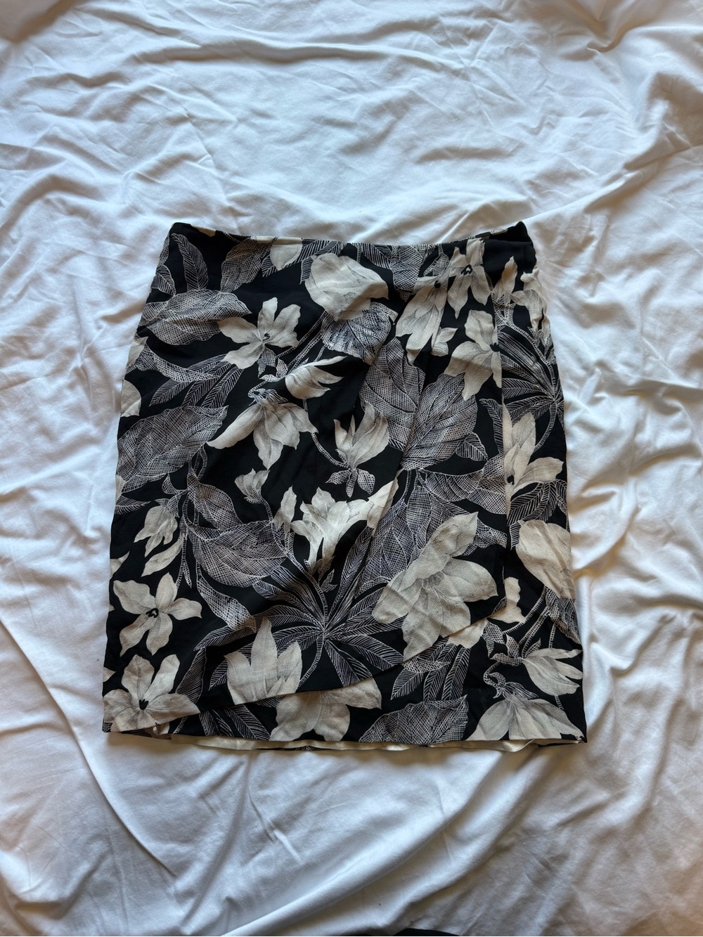Vintage 80’s draped wrapped floral mini skirt from JH Collectibles